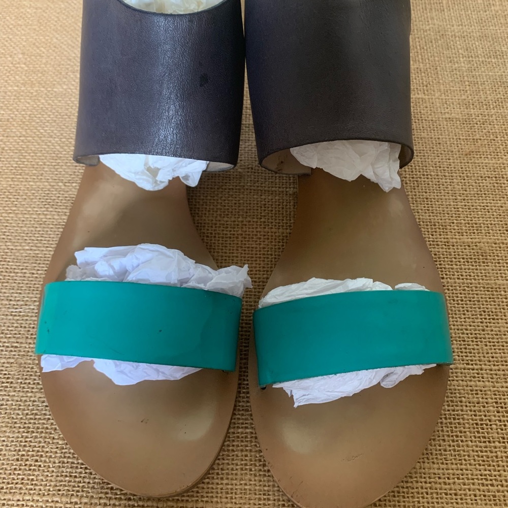 Lucky Brand Blue/Turquoise Flat Leather Sandals - Picture 3 of 7
